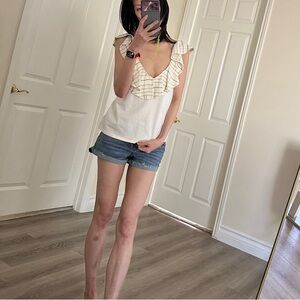 Zara Cream Blouse Chic Top